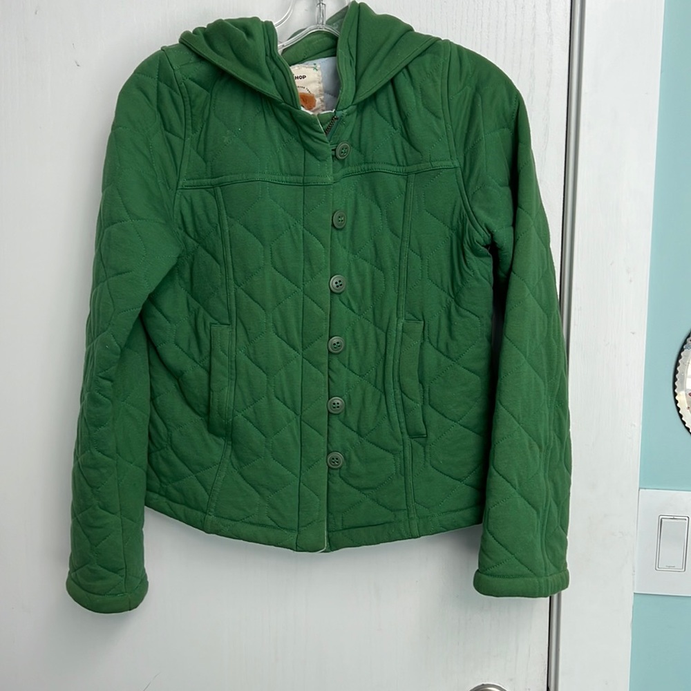 Kelly green hooded jacket